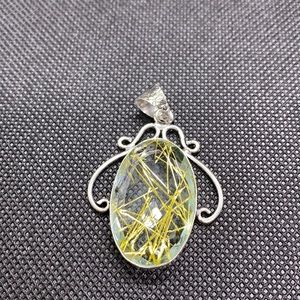 Golden Rutile Sterling Silver pendant